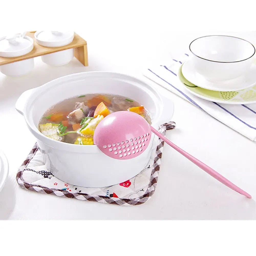 2 in 1 Soup Spoon Ladle, Long Handle Kitchen Strainer, Creative Multifunctional Soup Spoon & Colander, Wheat Kitchen Straw Soup Slotted Spoon, Plastic Spoon Filter Strainer, Household Kitchen Table wear Accessories 2 in 1 Soup Spoon Ladle, Long Handle Kitchen Strainer, Creative Multifunctional Soup Spoon & Colander, Wheat Kitchen Straw Soup Slotted Spoon, Plastic Spoon Filter Strainer, Household Kitchen Table wear Accessories
